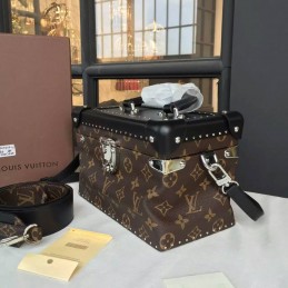 Replica Louis Vuitton Brown Monogram Black Trim City Trunk