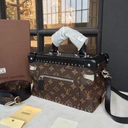 Replica Louis Vuitton Brown Monogram Black Trim City Trunk
