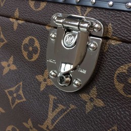 Replica Louis Vuitton Brown Monogram Black Trim City Trunk
