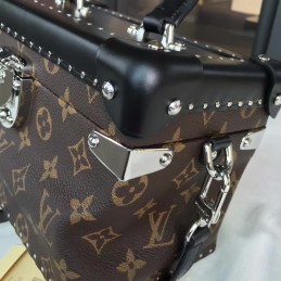 Replica Louis Vuitton Brown Monogram Black Trim City Trunk