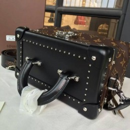 Replica Louis Vuitton Brown Monogram Black Trim City Trunk