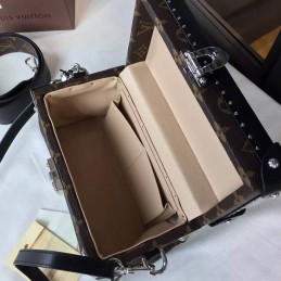 Replica Louis Vuitton Brown Monogram Black Trim City Trunk