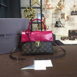 Replica Louis Vuitton Brown Monogram Burgundy Top One Handle Bag