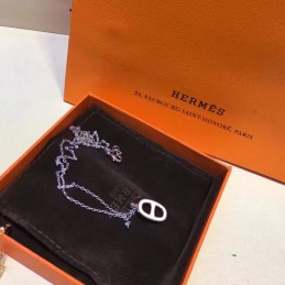 Replica Hermes H Pendant Necklace Black White Options