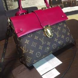 Replica Louis Vuitton Brown Monogram Burgundy Top One Handle Bag