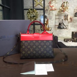Replica Louis Vuitton Brown Monogram Red Top One Handle Bag