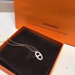 Replica Hermes H Pendant Necklace Black White Options