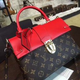 Replica Louis Vuitton Brown Monogram Red Top One Handle Bag