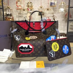 Replica Louis Vuitton Brown Monogram Graphic Neverfull MM