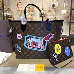 Replica Louis Vuitton Brown Monogram Graphic Neverfull MM