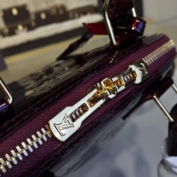 Replica Louis Vuitton Burgundy Patent Monogram Alma BB