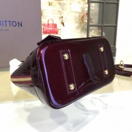 Replica Louis Vuitton Burgundy Patent Monogram Alma BB