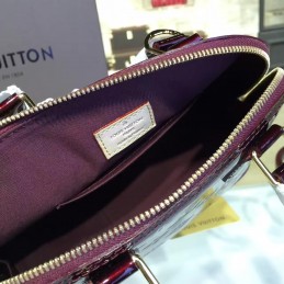 Replica Louis Vuitton Burgundy Patent Monogram Alma BB