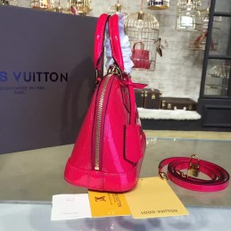 Replica Louis Vuitton Fuchsia Patent Monogram Alma BB