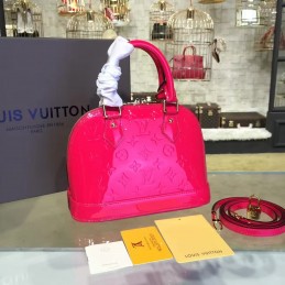 Replica Louis Vuitton Fuchsia Patent Monogram Alma BB