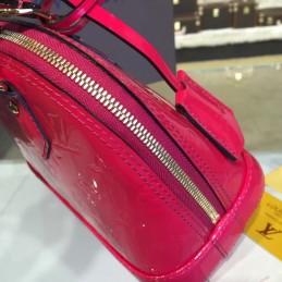 Replica Louis Vuitton Fuchsia Patent Monogram Alma BB