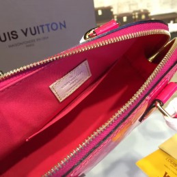 Replica Louis Vuitton Fuchsia Patent Monogram Alma BB