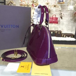 Replica Louis Vuitton Purple Patent Monogram Alma BB