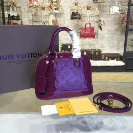 Replica Louis Vuitton Purple Patent Monogram Alma BB