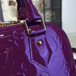 Replica Louis Vuitton Purple Patent Monogram Alma BB
