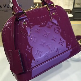 Replica Louis Vuitton Purple Patent Monogram Alma BB