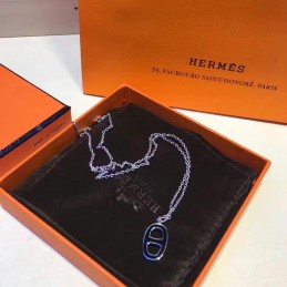 Replica Hermes H Pendant Necklace Black White Options