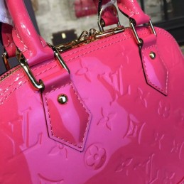 Replica Louis Vuitton Coral Pink Patent Monogram Alma BB