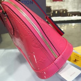 Replica Louis Vuitton Coral Pink Patent Monogram Alma BB