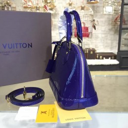 Replica Louis Vuitton Blue Patent Monogram Alma BB