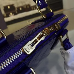 Replica Louis Vuitton Blue Patent Monogram Alma BB