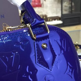Replica Louis Vuitton Blue Patent Monogram Alma BB