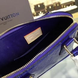 Replica Louis Vuitton Blue Patent Monogram Alma BB