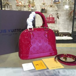 Replica Louis Vuitton Fuchsia Embossed Monogram Alma BB