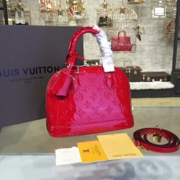 Replica Louis Vuitton Bright Red Embossed Monogram Alma BB