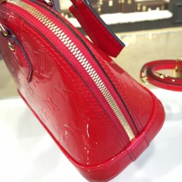 Replica Louis Vuitton Bright Red Embossed Monogram Alma BB