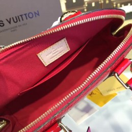Replica Louis Vuitton Bright Red Embossed Monogram Alma BB