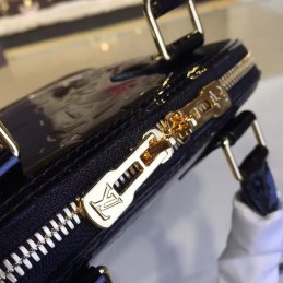 Replica Louis Vuitton Navy Blue Patent Monogram Alma BB