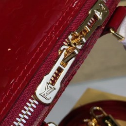 Replica Louis Vuitton Deep Red Patent Monogram Alma BB