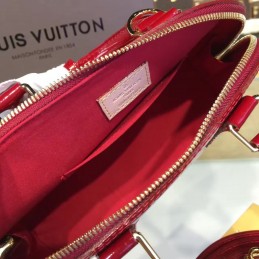 Replica Louis Vuitton Deep Red Patent Monogram Alma BB