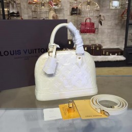 Replica Louis Vuitton White Patent Monogram Alma BB - Style 2