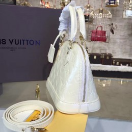 Replica Louis Vuitton White Patent Monogram Alma BB - Style 2