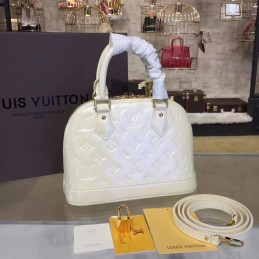 Replica Louis Vuitton White Patent Monogram Alma BB - Style 2