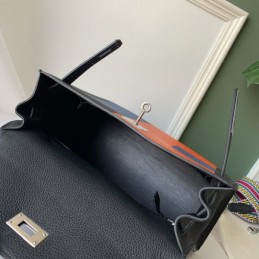 Replica Hermes Black Blue Colorblock Kelly 28 Bag