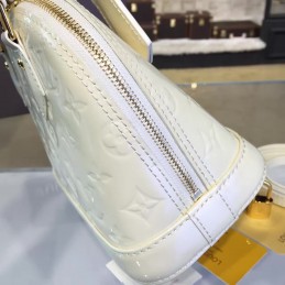 Replica Louis Vuitton White Patent Monogram Alma BB - Style 2