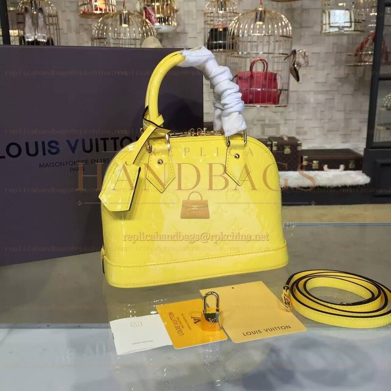 Replica Louis Vuitton Yellow Embossed Monogram Alma BB