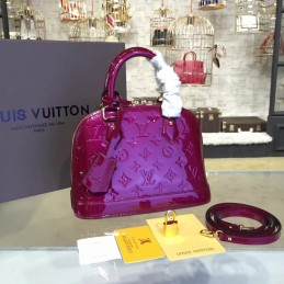 Replica Louis Vuitton Purple Patent Monogram Alma BB - Style 2