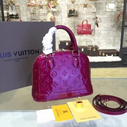 Replica Louis Vuitton Purple Patent Monogram Alma BB - Style 2