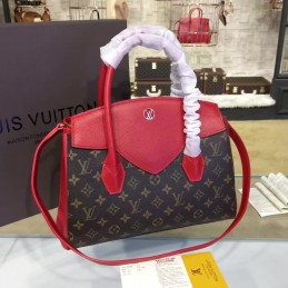 Replica Louis Vuitton Brown Monogram Red Florine Bag