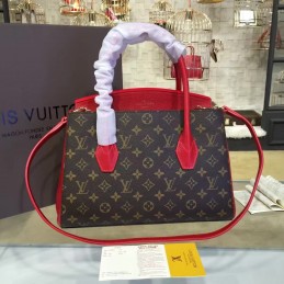 Replica Louis Vuitton Brown Monogram Red Florine Bag