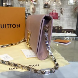 Replica Louis Vuitton Taupe Quilted Chain Louise GM
